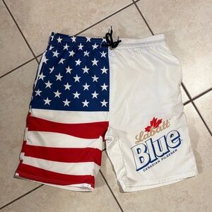 Labatt Blue American Flag Swim Shorts